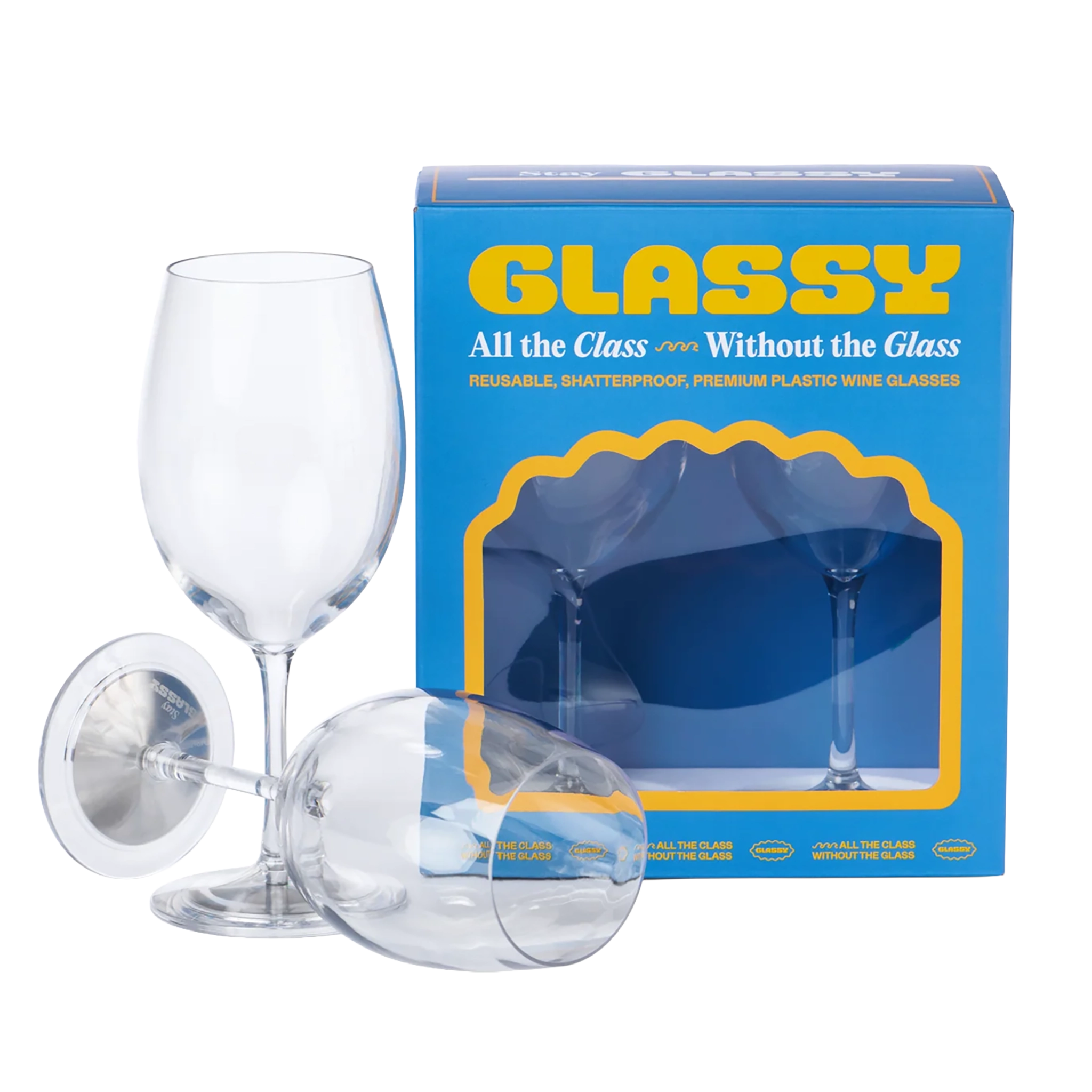 Stay Glassy Entertainer Duo Plastic Wine Glass (2 Pack)