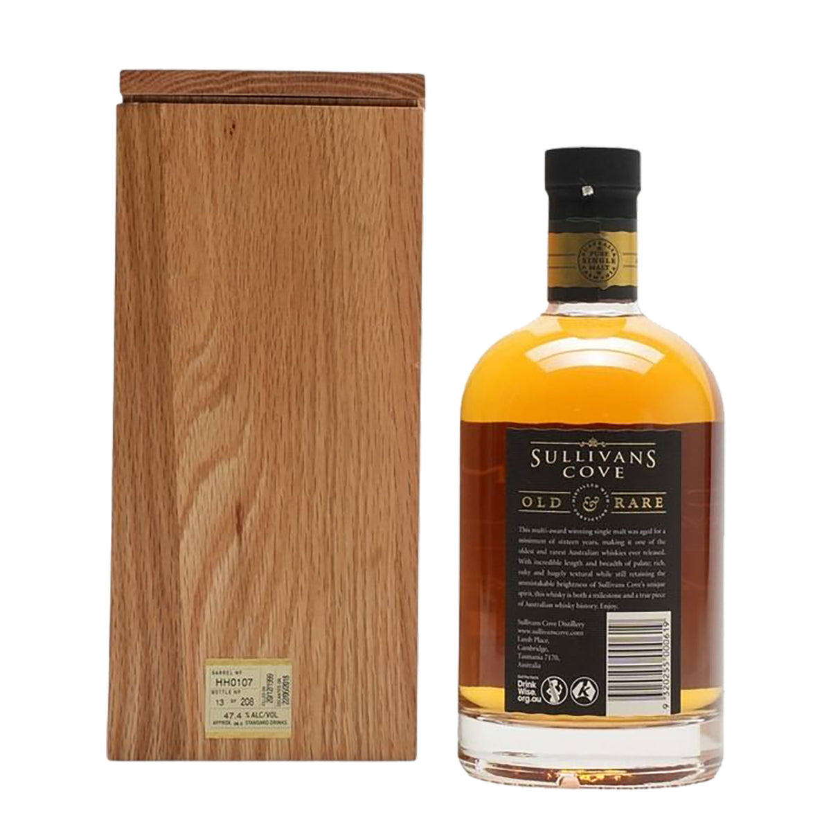 Sullivans Cove American Oak Single Cask Old & Rare 18 Year Old Single Malt Whisky 700ml (HH0107)
