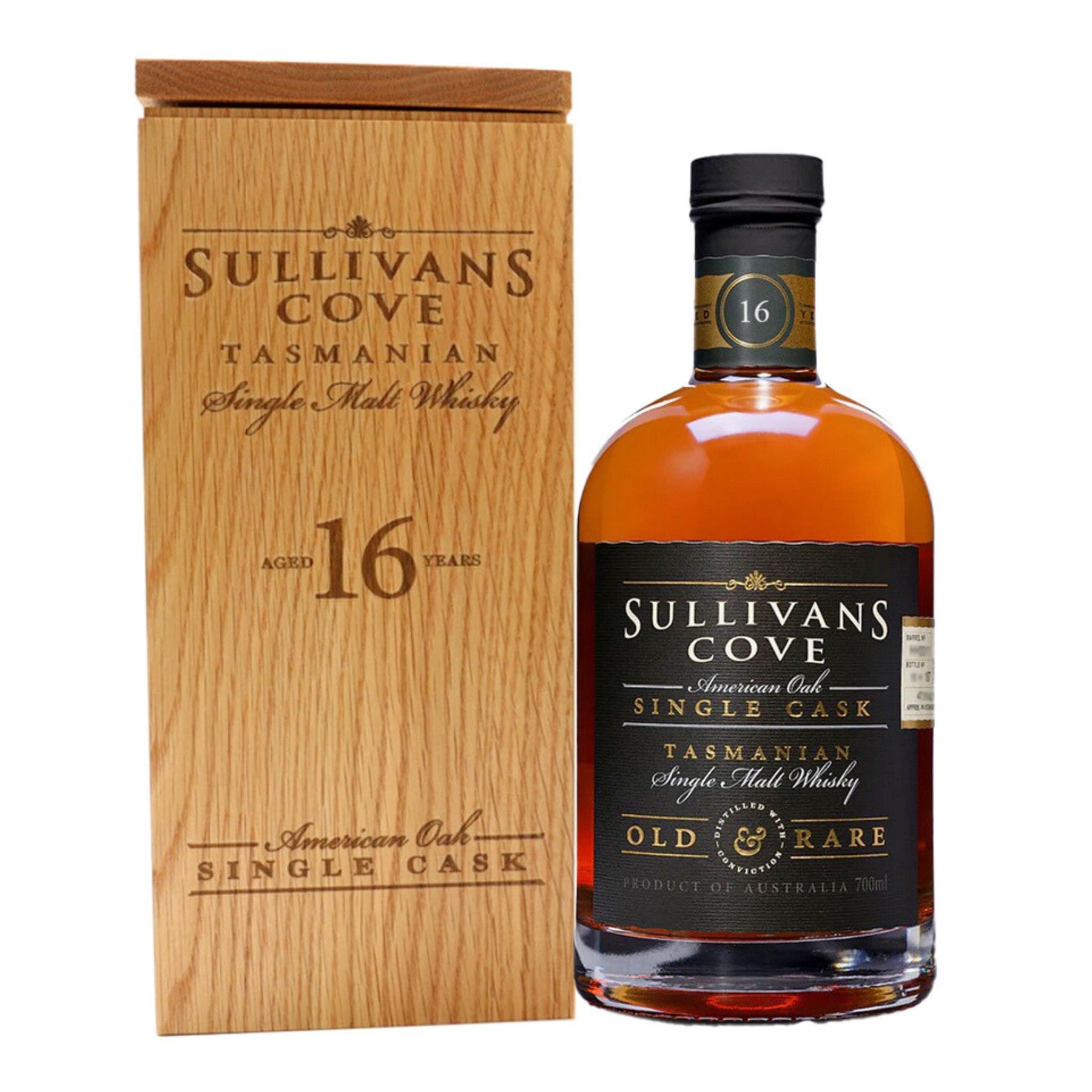 Sullivans Cove Old & Rare American Oak Second Fill Single Cask 16 Year Old Single Malt Whisky 700ml (TD0207) - Kent Street Cellars