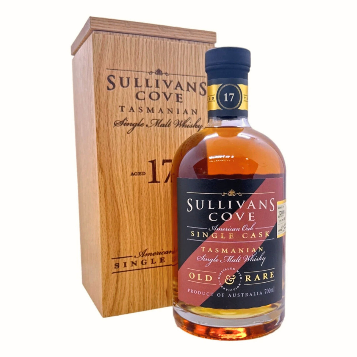 Sullivans Cove Old & Rare American Oak Second Fill Single Cask 17 Year Old Single Malt Whisky 700ml (TD0069) - Kent Street Cellars