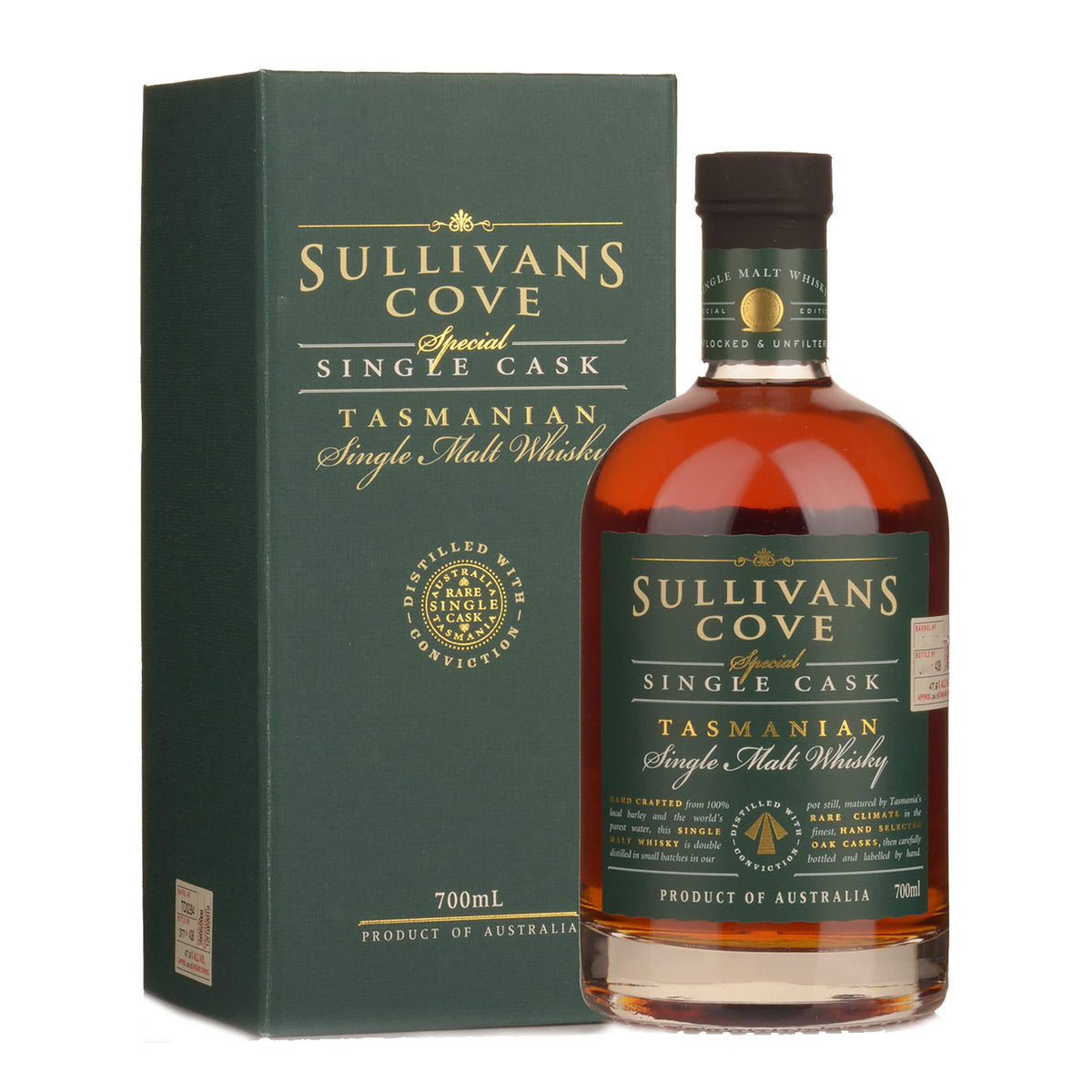 Sullivans Cove Special Single Cask Tasmanian Single Malt Whisky 700ml (TD0284) - Kent Street Cellars