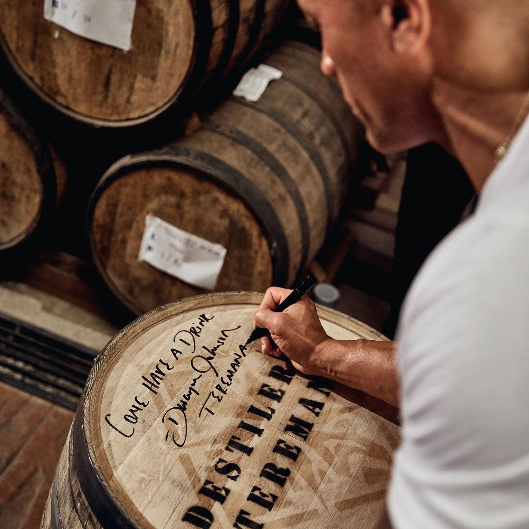 Dwayne The Rock Johnson Signs Barrel - Kent Street Cellars