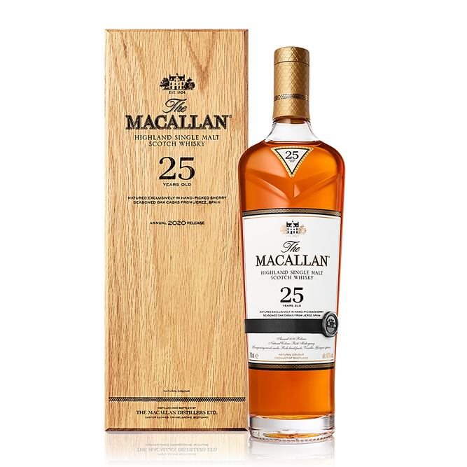 The Macallan Sherry Oak 25 Years Old Single Malt Scotch Whisky 700ml (2020 Release)