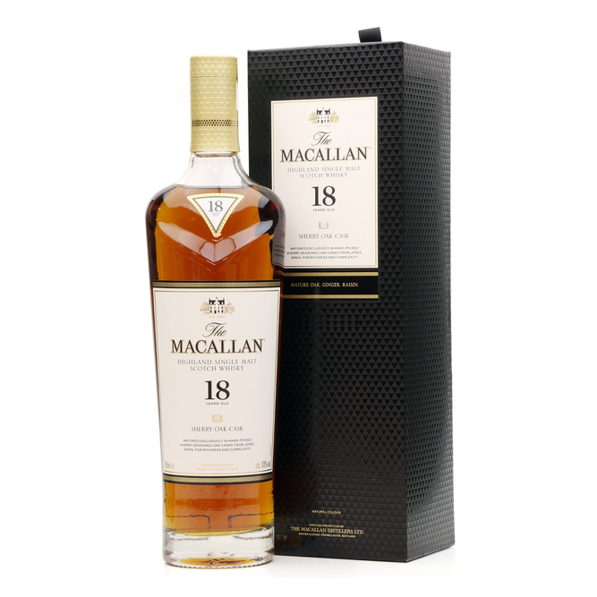 The Macallan Sherry Oak Cask 18 Years Old Single Malt Scotch Whisky 700ml (2021 Release)