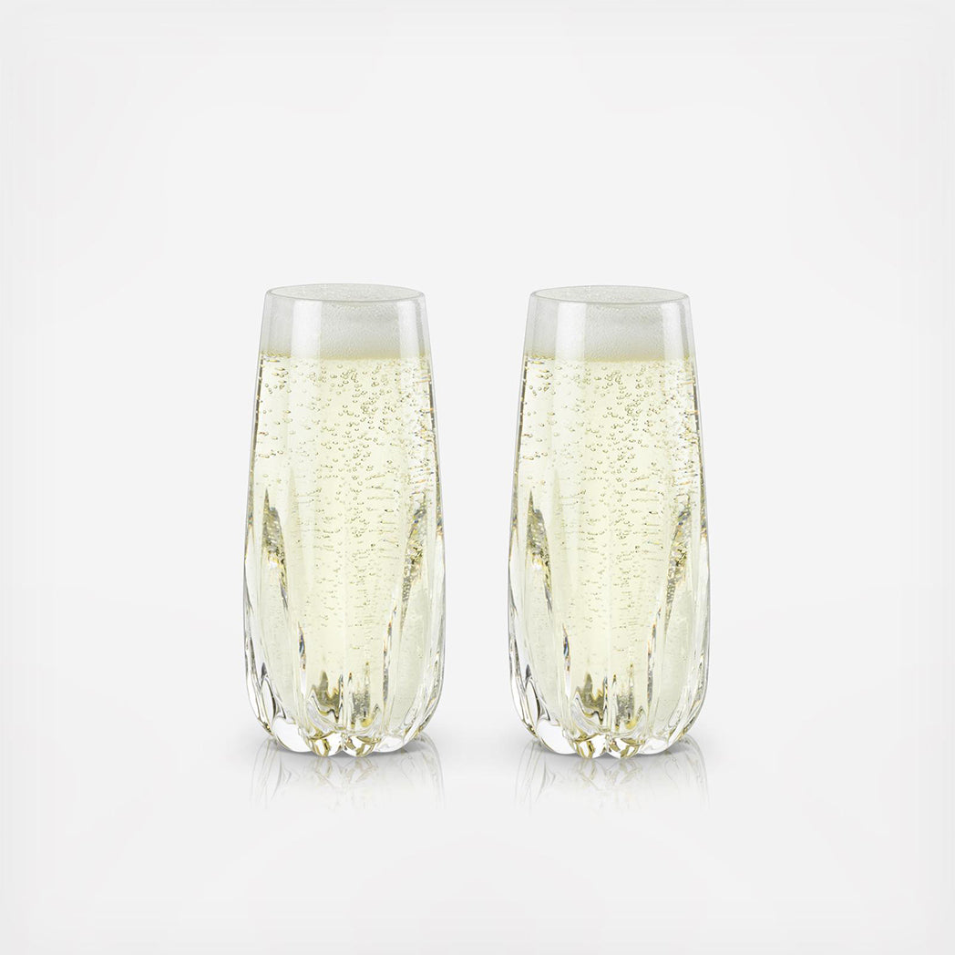 VISKI Crystal Cactus Champagne Flutes, Set of 2 — Kent Street Cellars