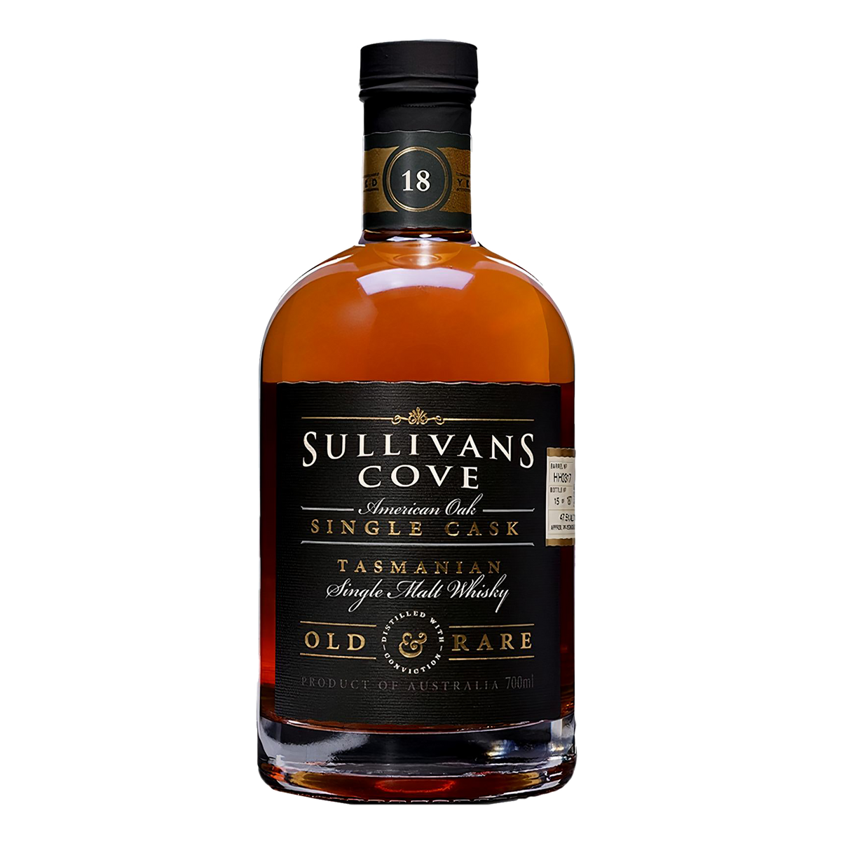 Sullivans Cove American Oak Single Cask Old & Rare 18 Year Old Whisky 700ml (HH0106) - Kent Street Cellars