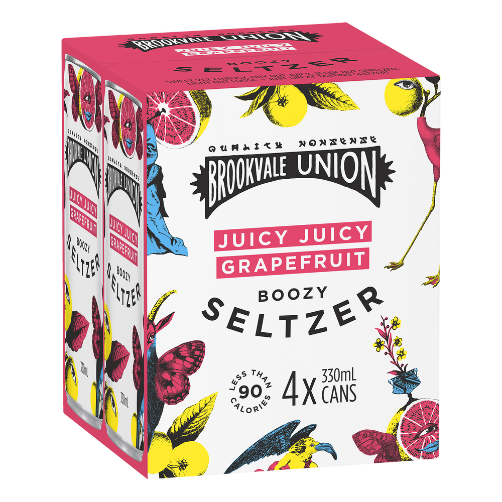 Brookvale Union Juicy Juicy Grapefruit Boozy Seltzer (4 Pack)