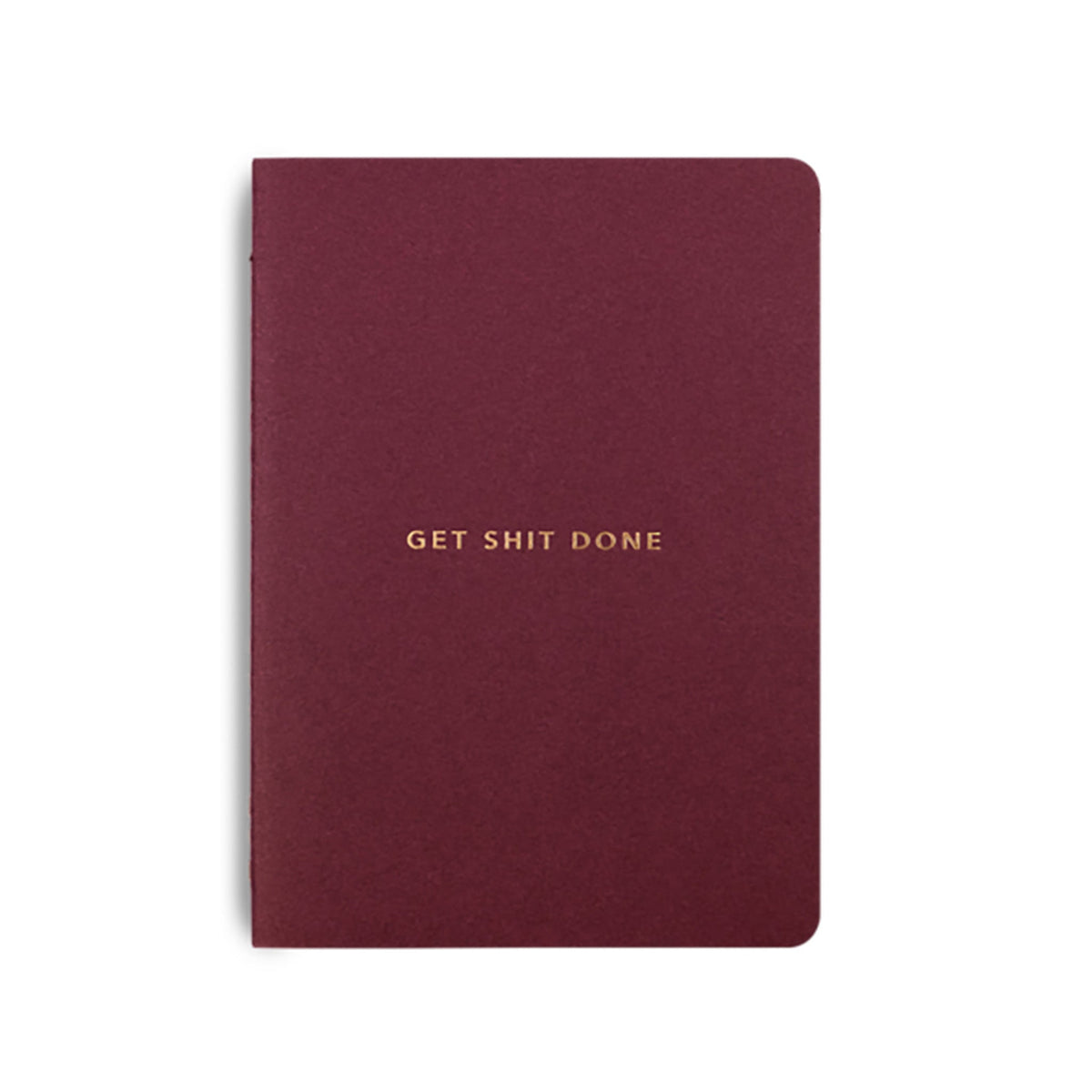 MiGoals Get Shit Done Notebook, Burgundy & Gold, A6