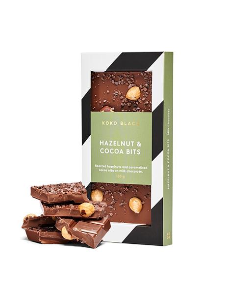 Koko Black Hazelnut & Cocoa Bits Milk Chocolate Block