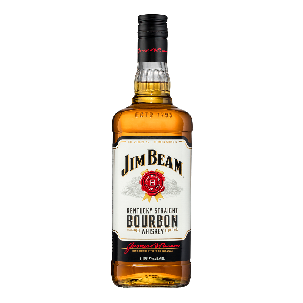 Jim Beam White Label Bourbon Whiskey 1L - Kent Street Cellars