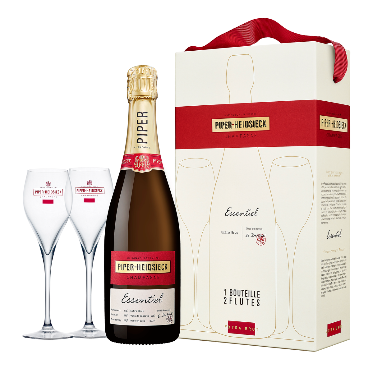 Piper Heidsieck Brut NV 2 Flutes Travel Gift Pack