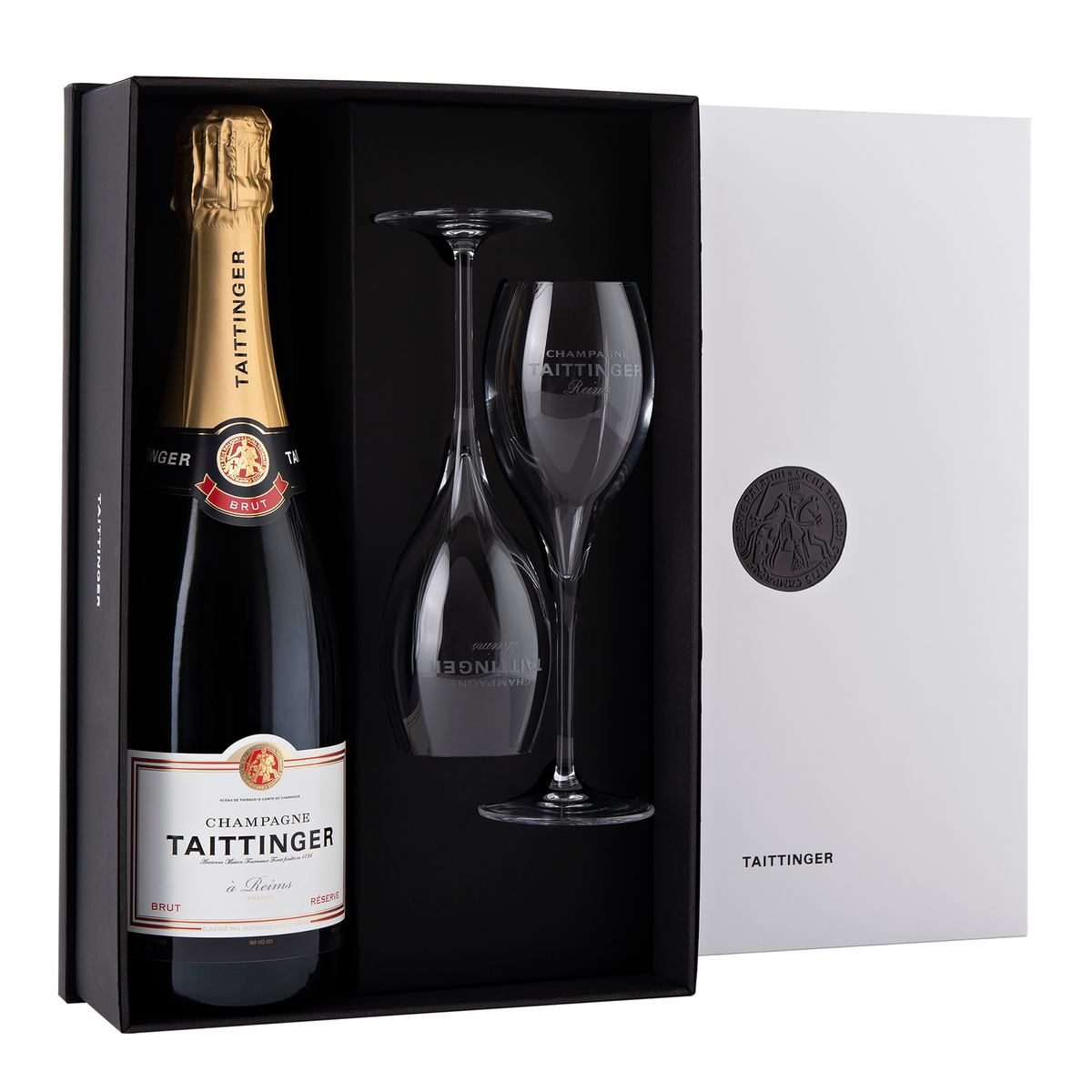 Taittinger Brut + Champagne Flutes Kent Street Cellars