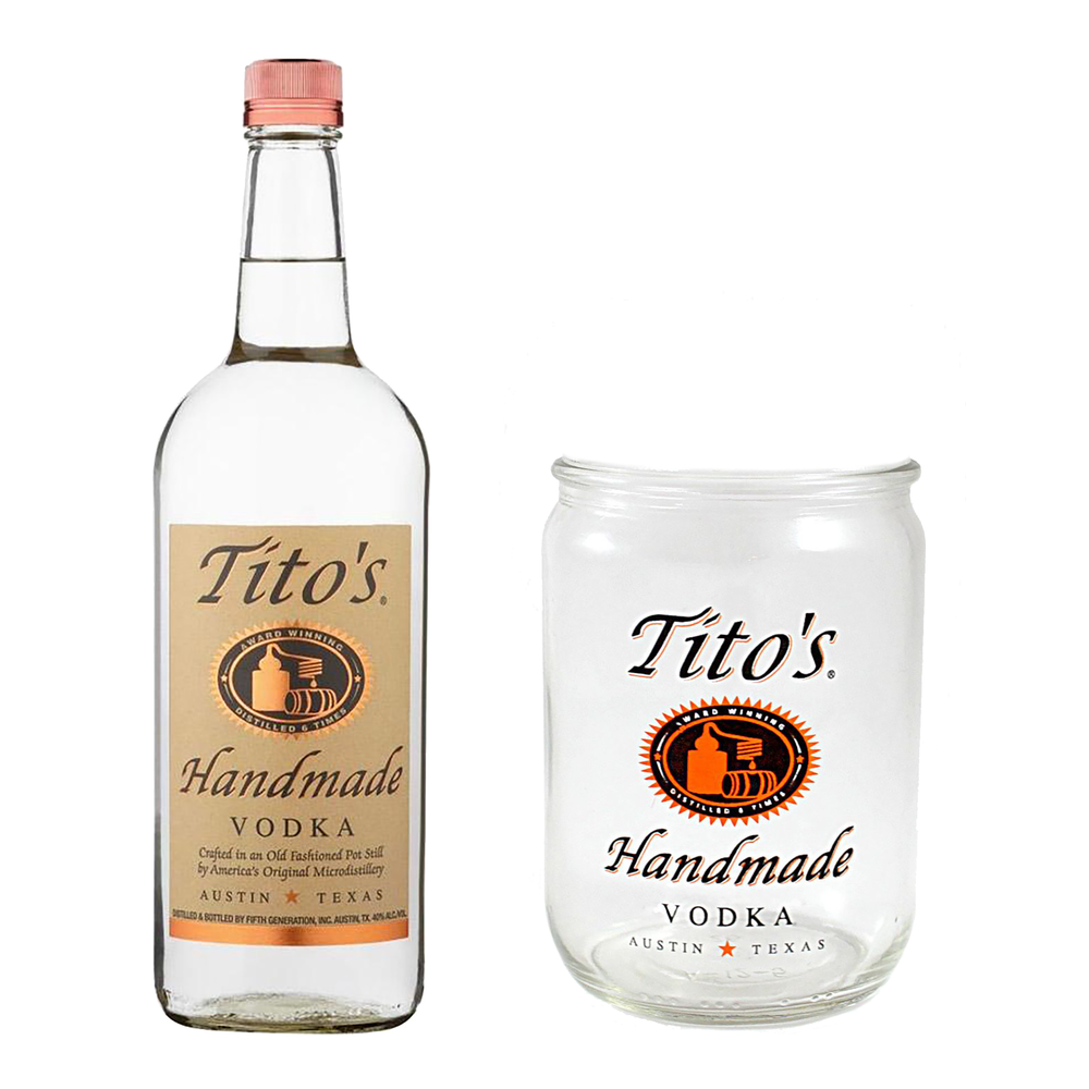 Tito's Handmade Vodka 1L + Titos Cup