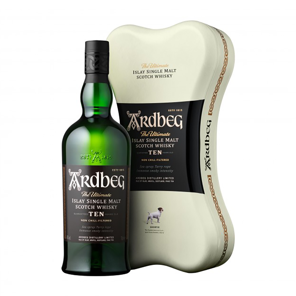 Ardbeg 10 Year Old Scotch Whisky Ardbone Gift Pack 700ml