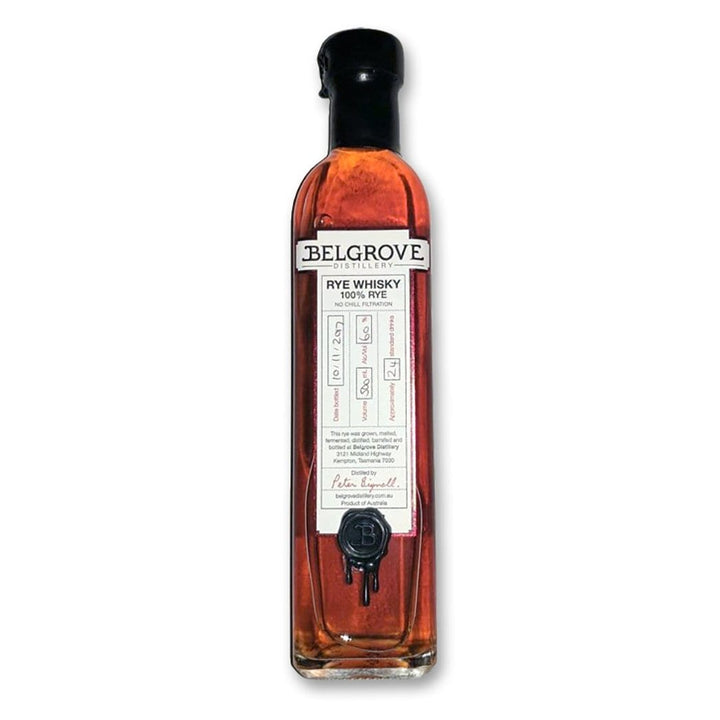 Belgrove Distillery Pinot Noir Cask Strength Rye Whisky 500ml
