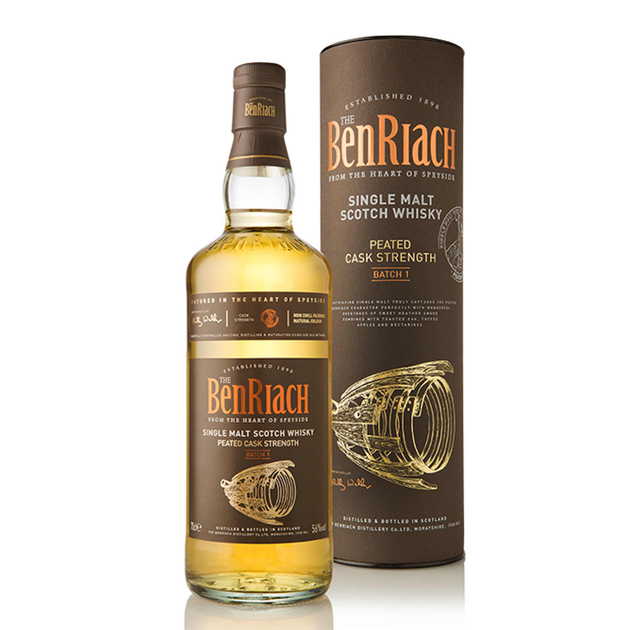 Benriach Peated Batch 1 Cask Strength Single Malt Scotch Whisky 700ml - Kent Street Cellars