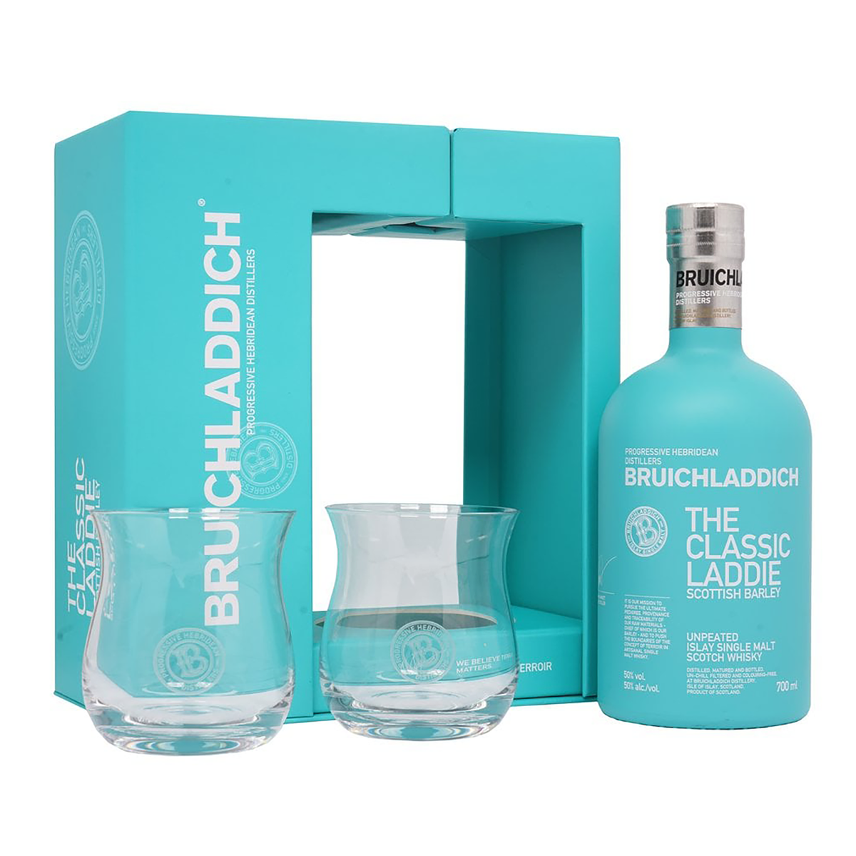 Bruichladdich The Classic Laddie Unpeated Single Malt Scotch Whisky 700ml + 2 Glasses - Kent Street Cellars