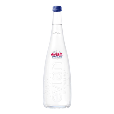 Evian Sparkling Mineral Water 750ml Glass Bottle (Case) - Kent Street Cellars