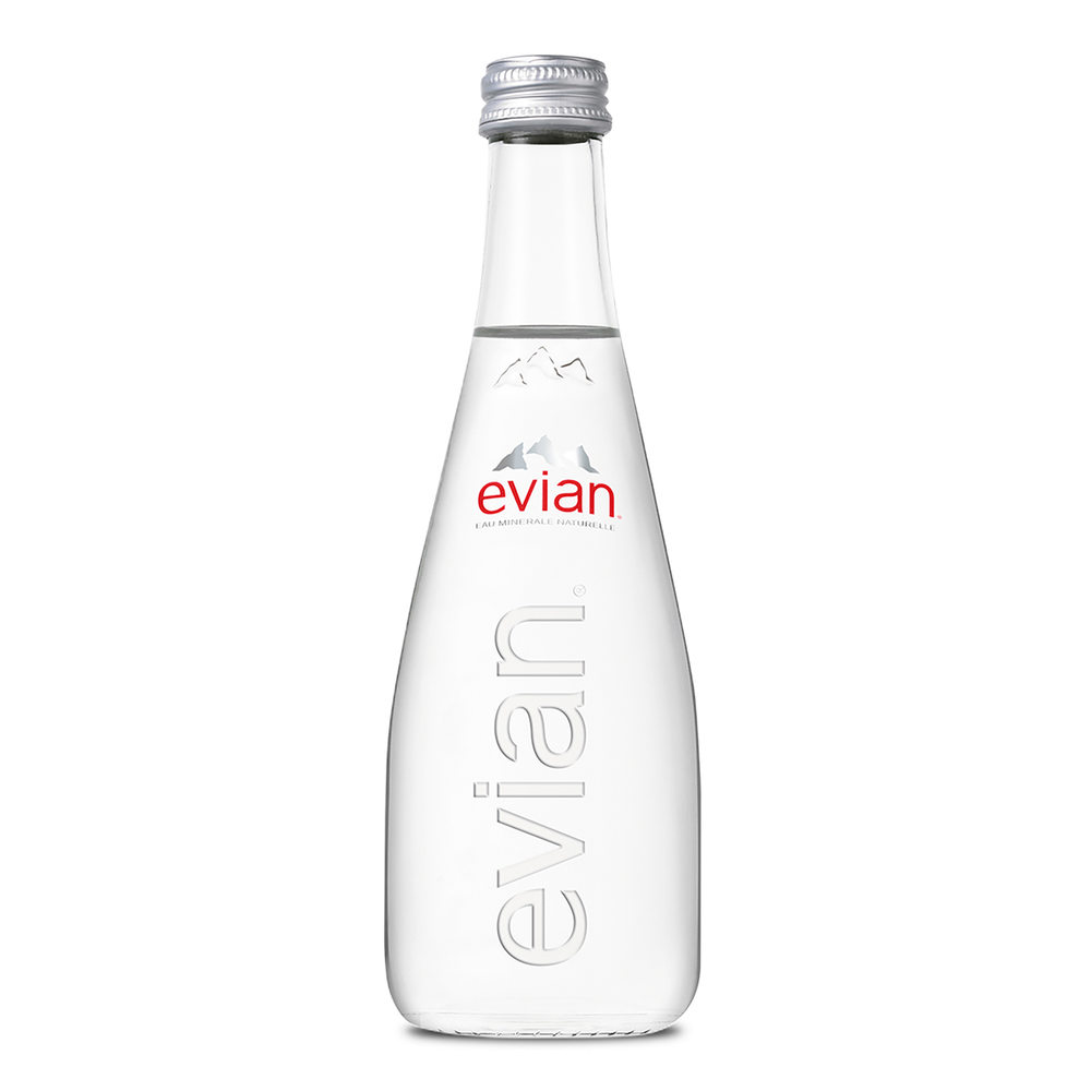 Evian Sparkling Mineral Water 330ml Glass Bottle (Case) - Kent Street Cellars