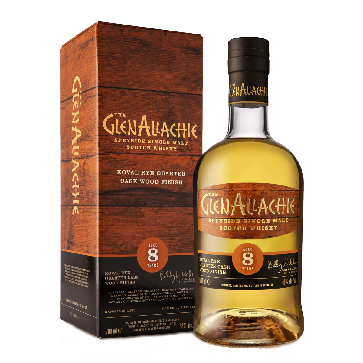 GlenAllachie 8 Year Old Koval Rye Cask Finish Single Malt Scotch Whisky - Kent Street Cellars