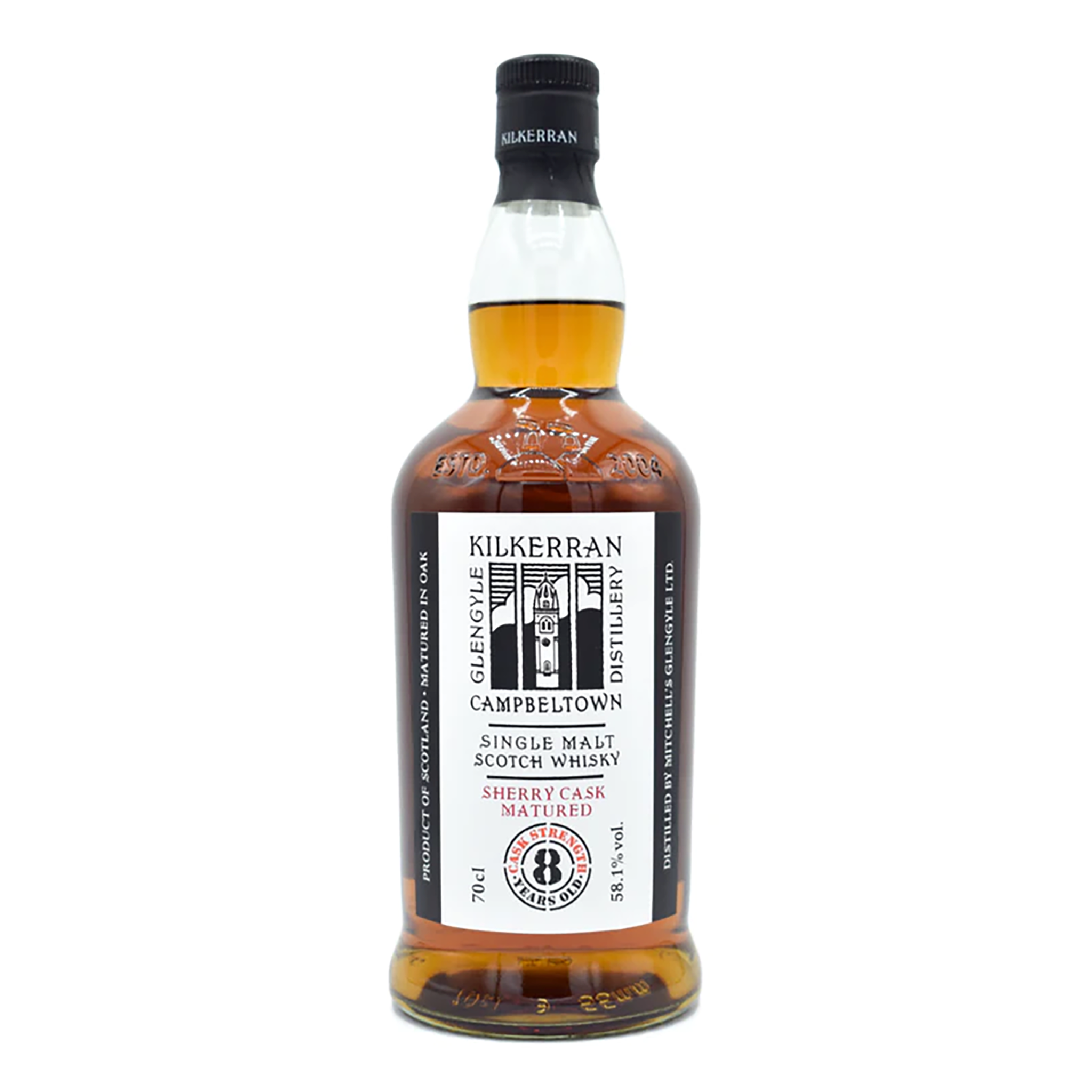 Glengyle Distillery Kilkerran 8 Year Old Cask Strength Sherry Cask Matured Scotch Whisky 700ml