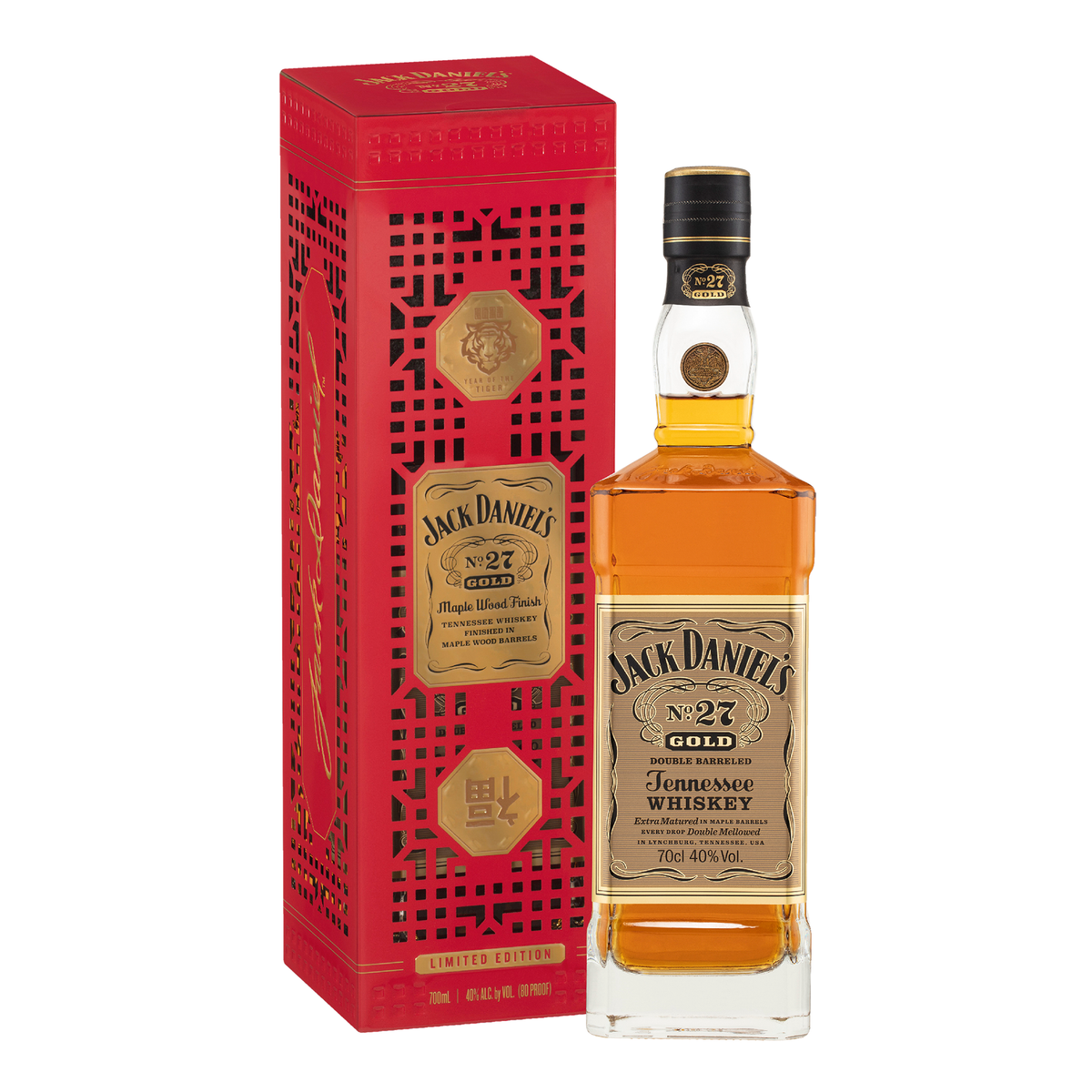 Jack Daniels No. 27 Gold Chinese New Year of the Tiger Tennessee Whiskey 700ml (2022 Release) - Kent Street Ce;lars