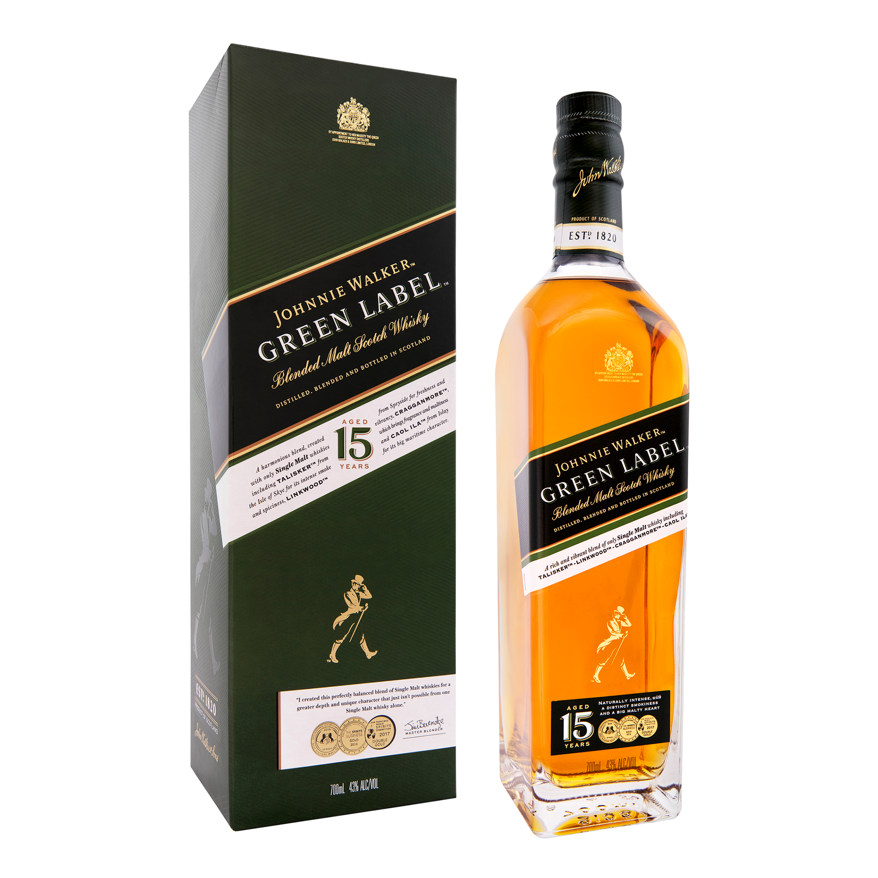 Johnnie Walker Green Label Blended Scotch Whisky 700mL - Kent Street Cellars