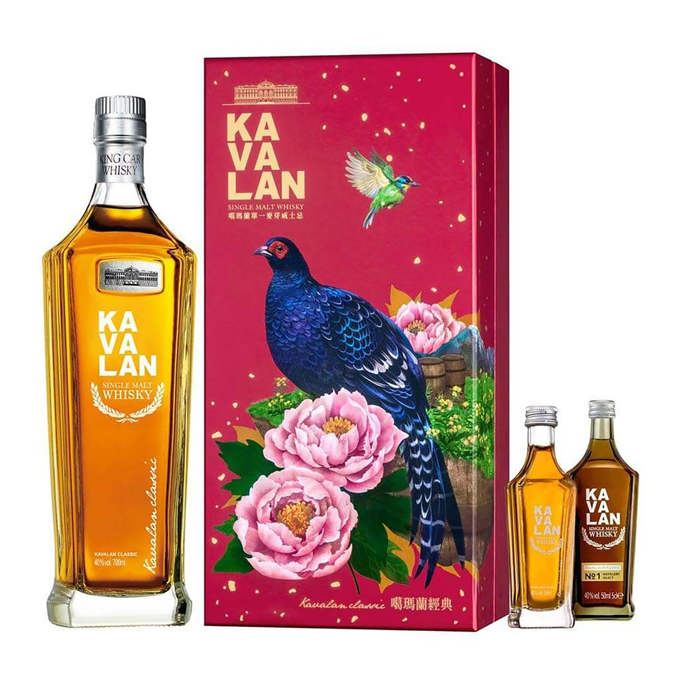 Kavalan Native Species Mikado Pheasant Classic Single Malt Taiwanese Whisky Gift Set (700ml + 2x 50ml) - Kent Street Cellars