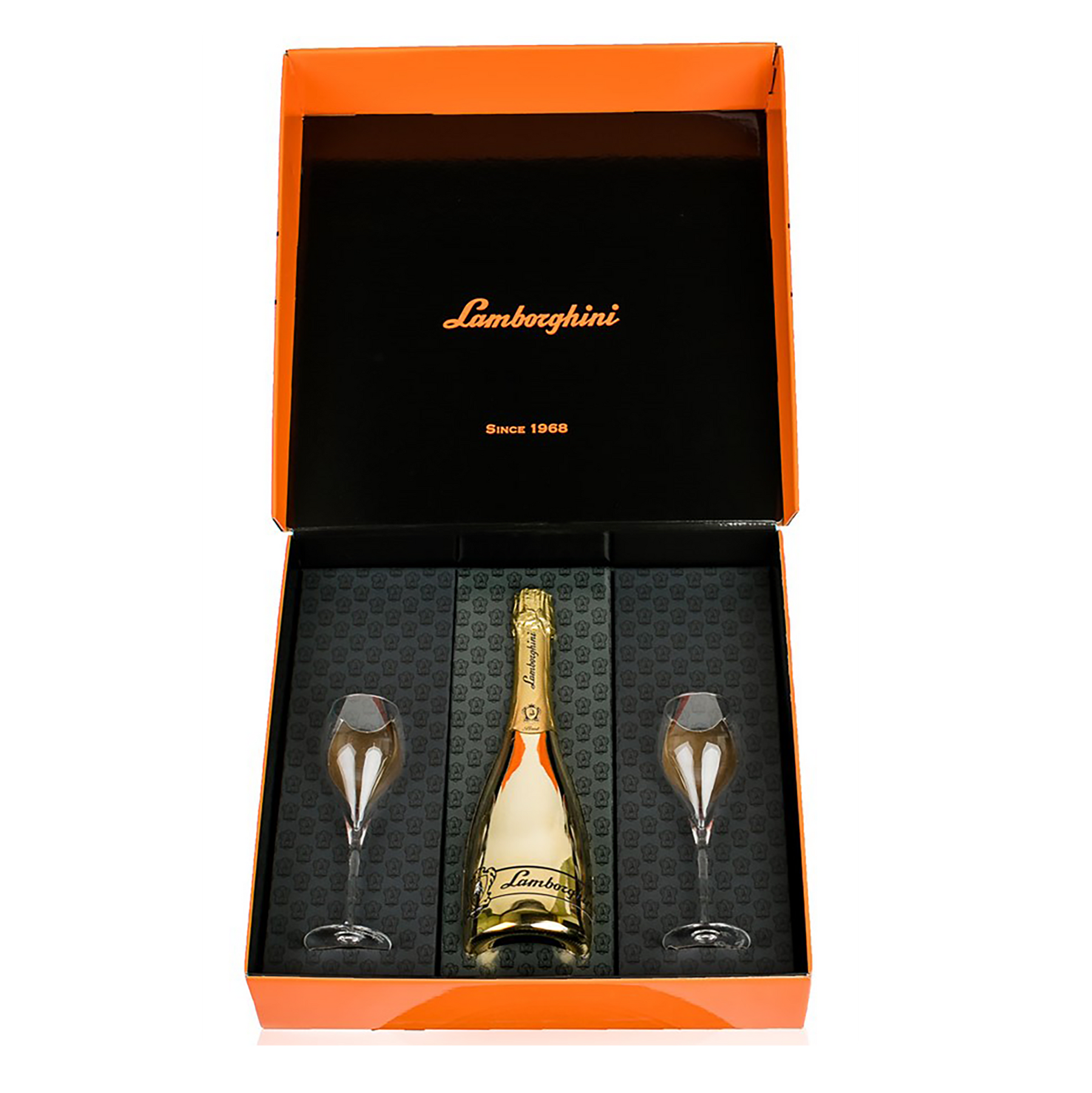 Lamborghini: Oro Vino Spumante with 2 Glasses Gift Set - Kent street Cellars