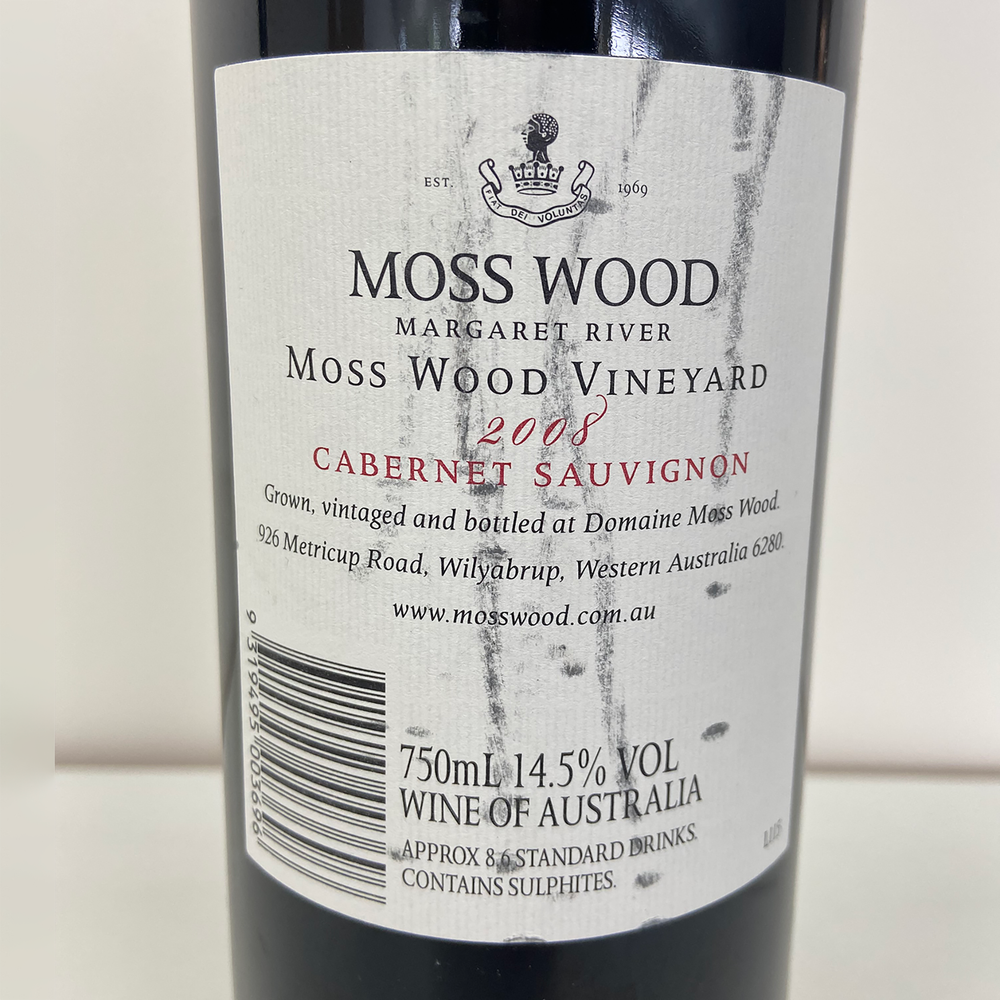 Moss Wood Cabernet Sauvignon 2008 (Label Damage)