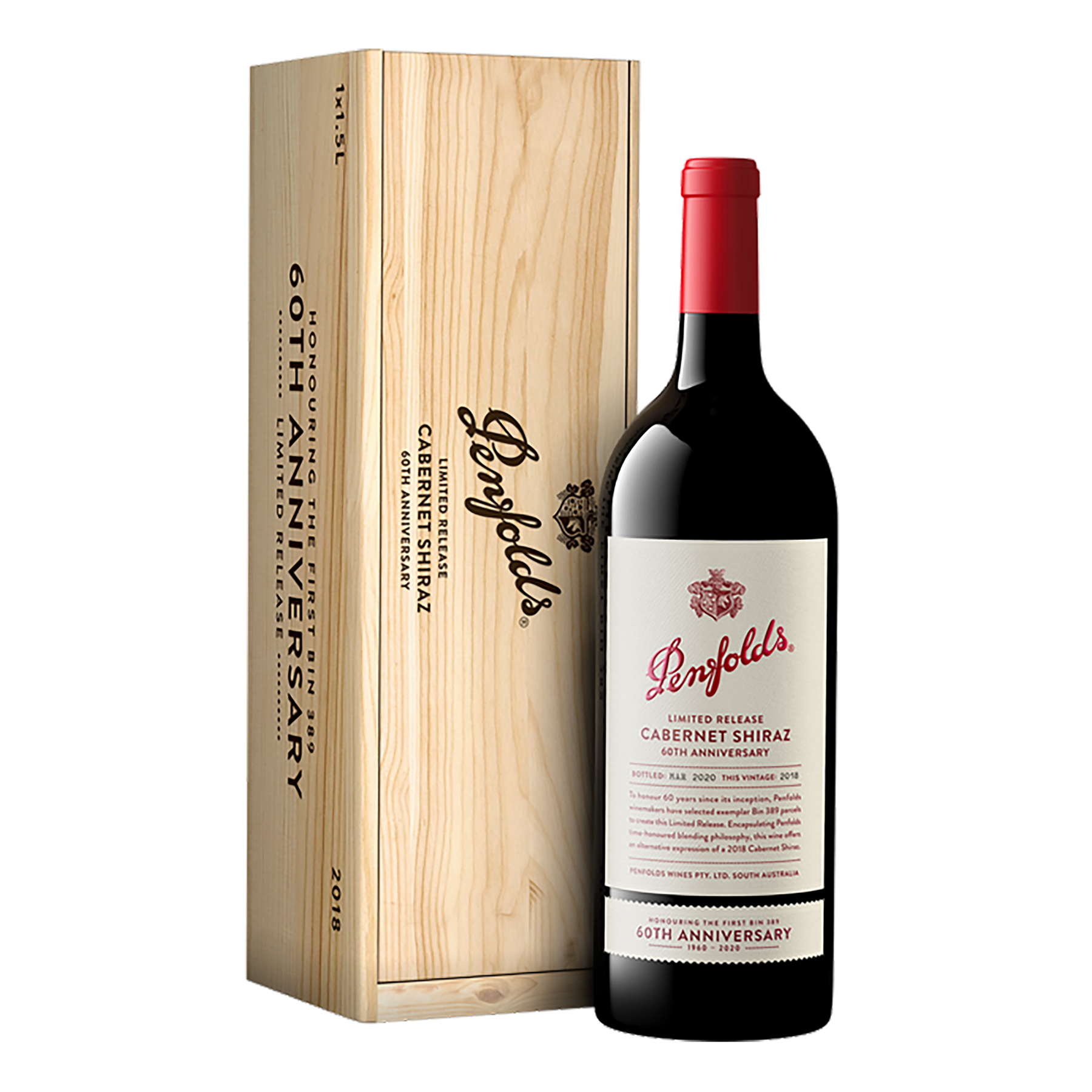 Penfolds Bin 389 Cabernet Shiraz 60th Anniversary Limited Release 2018 1.5L - Kent Street Cellars
