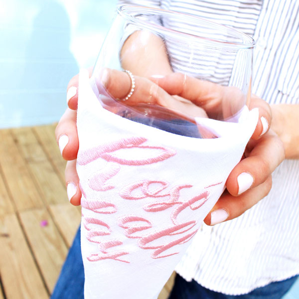 Lettermade Rosé All Day Linen Cocktail Napkins, Set of 4