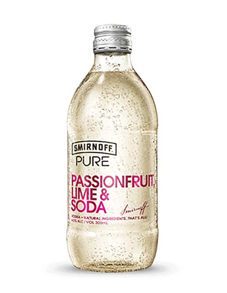 Smirnoff Pure Passionfruit, Lime & Soda (4 Pack)