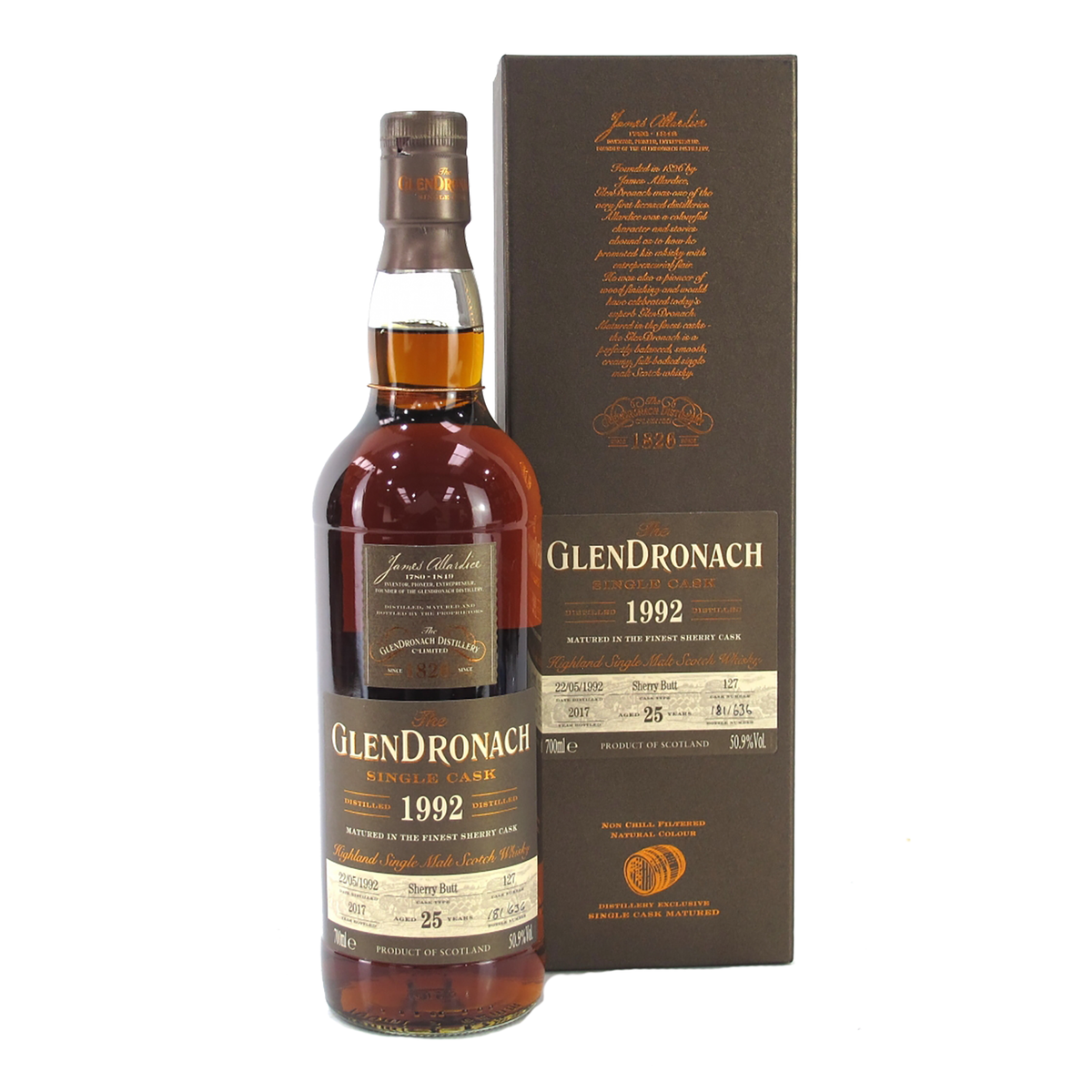 The Glendronach 1992 Single Cask #127 Batch 16 25 Year Old Single Malt Scotch Whisky 700ml - Kent Street Cellars