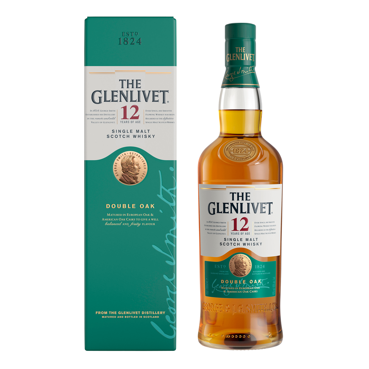 The Glenlivet 12 Year Old Single Malt Scotch Whisky Double Oak 700mL - Kent Street Cellars