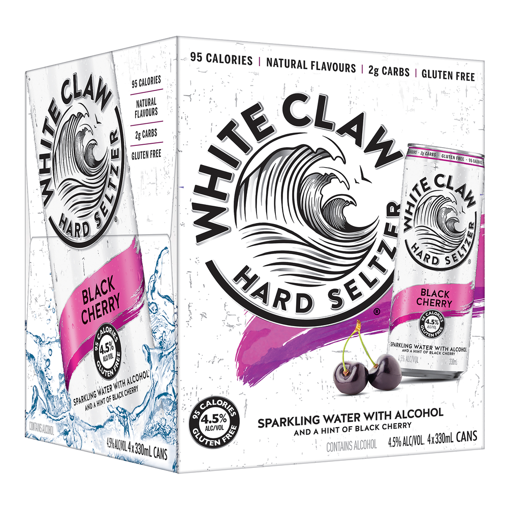 White Claw Hard Seltzer Black Cherry (4 Pack) - Kent Street Celalrs